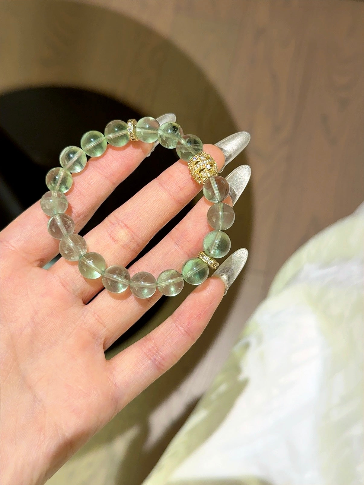 ▫️▪️ Green fluorite bracelet